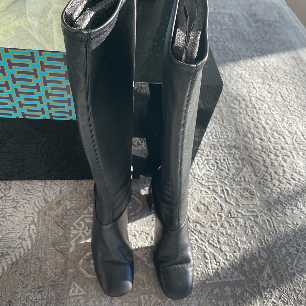 Tory Burch Sidney 70mm Boots Stretch Nappa Leather, Black Size 9.5
